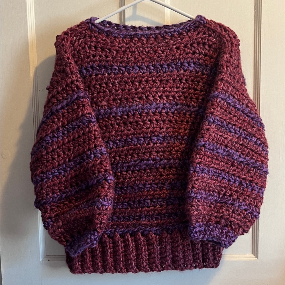 Hand Crocheted Super Chunky Sweater!